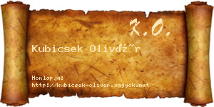Kubicsek Olivér névjegykártya