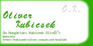 oliver kubicsek business card